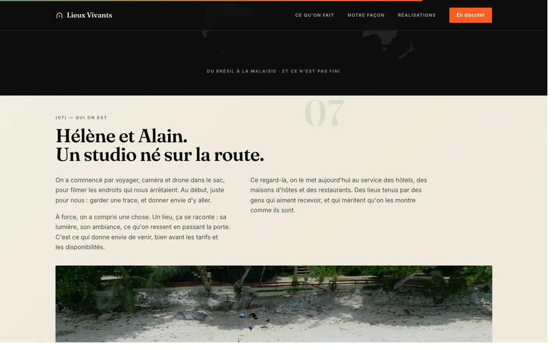 Section qui on est avec la vidéo paysage